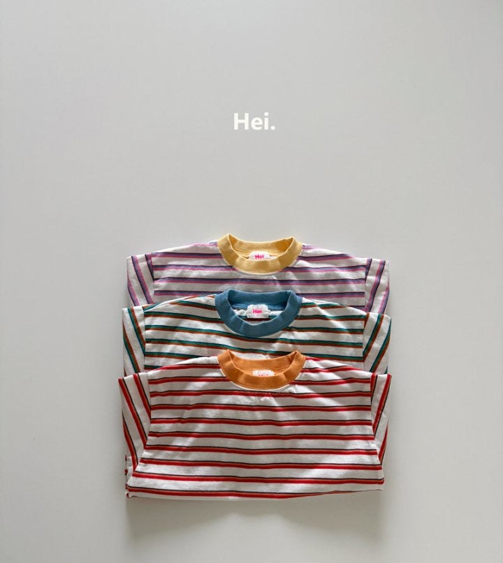 Color Block Striped T-shirt-Hei-22