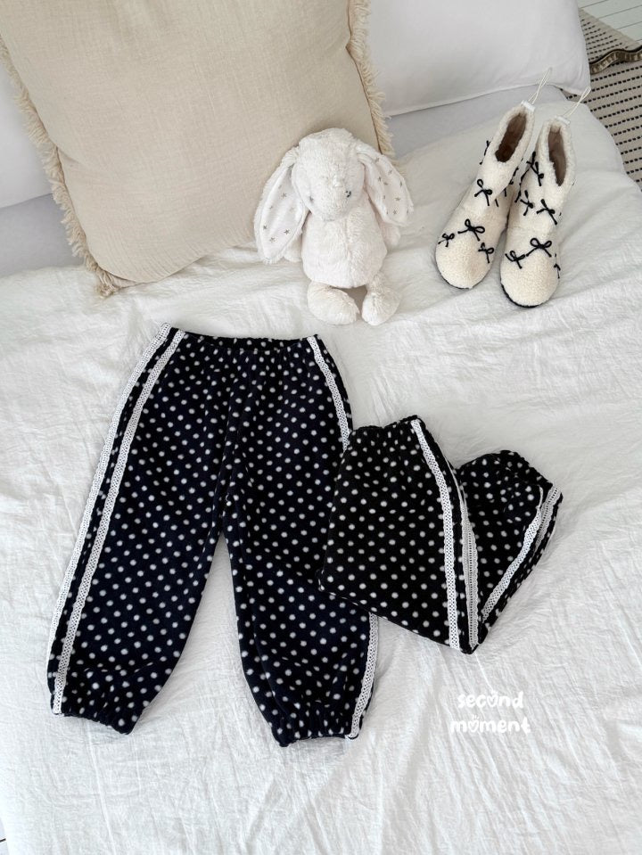 dot lace jogger pants -second moment-4