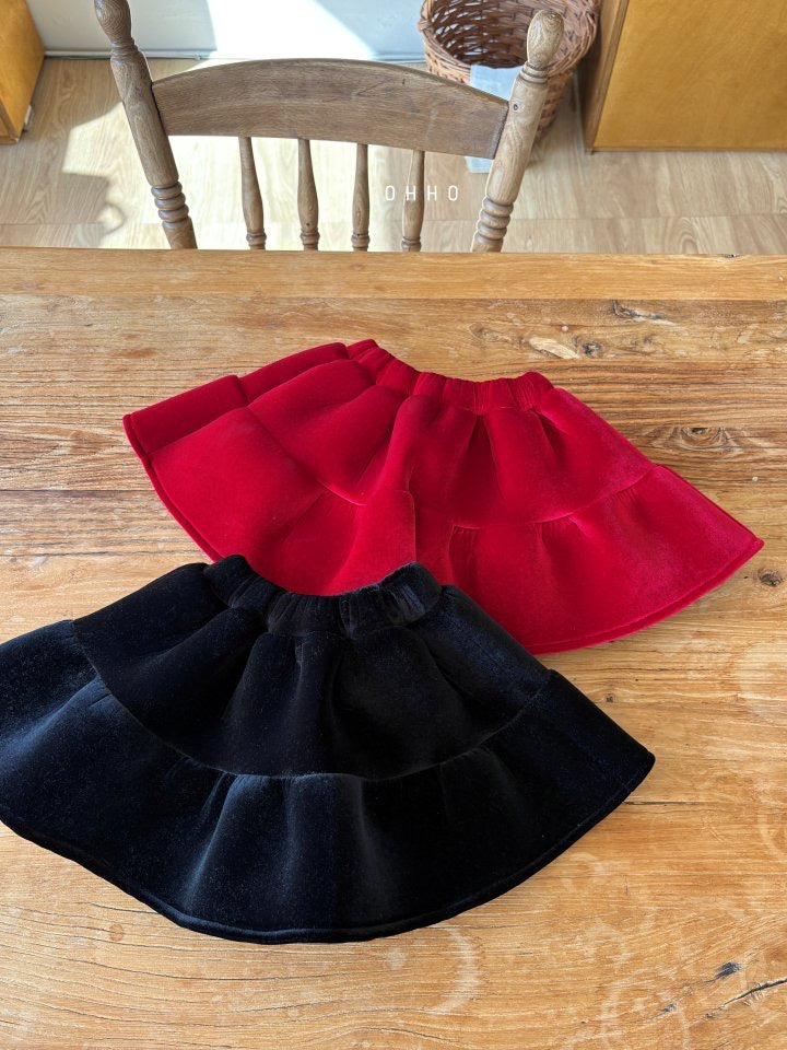 Merry Velvet Shirring Skirt-ohho-12