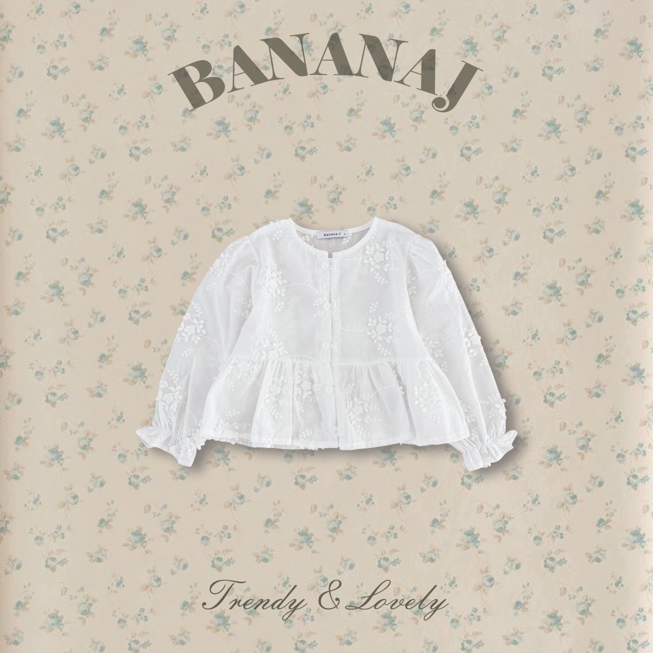 Petal embroidery blouse - BANANAJ-12