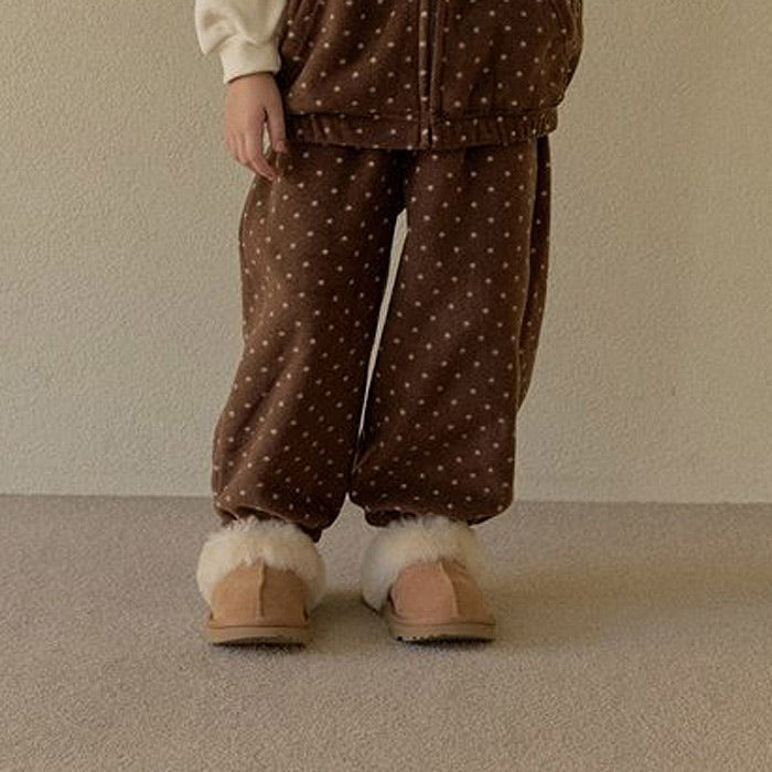 fleece dot jogger pants-LINDO-37