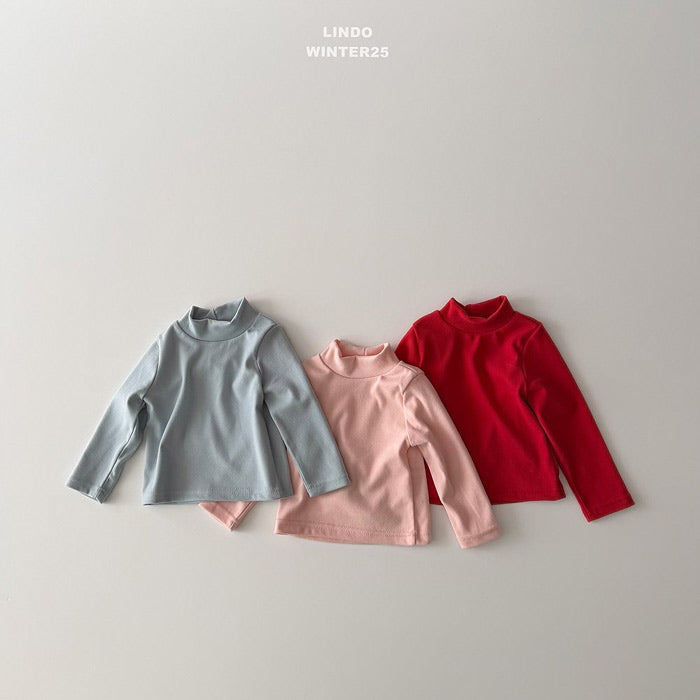 basic mock neck T-shirt-LINDO-11