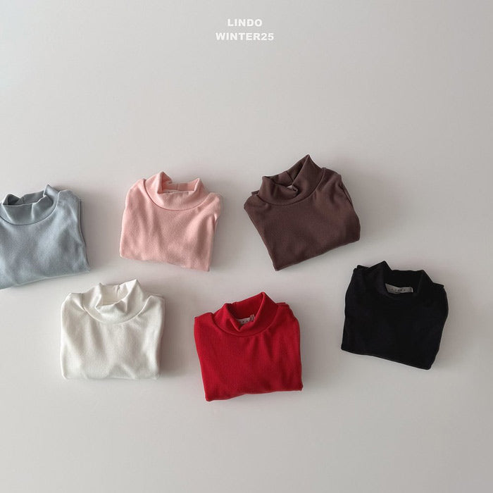 basic mock neck T-shirt-LINDO-11