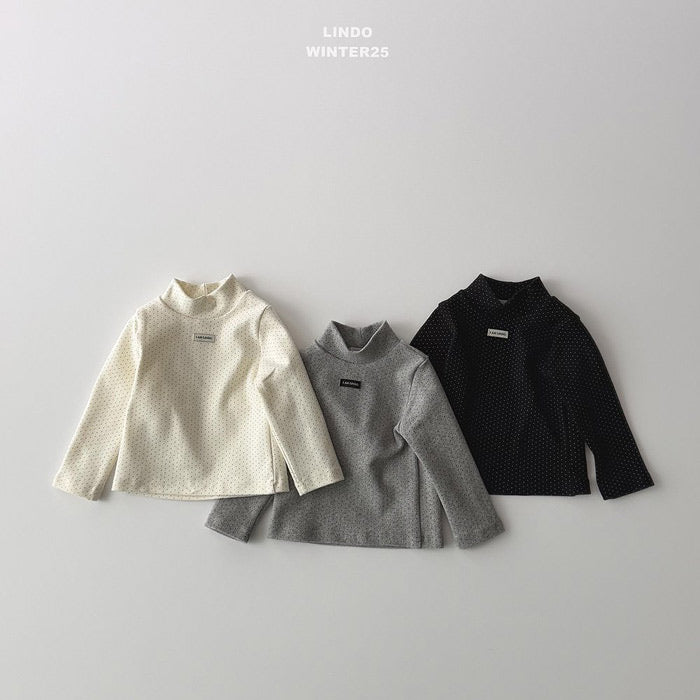 tiny dot mock neck top-LINDO-8