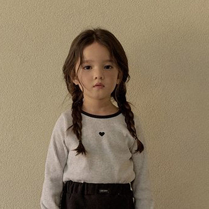 heart ribbed T-shirt-LINDO-22