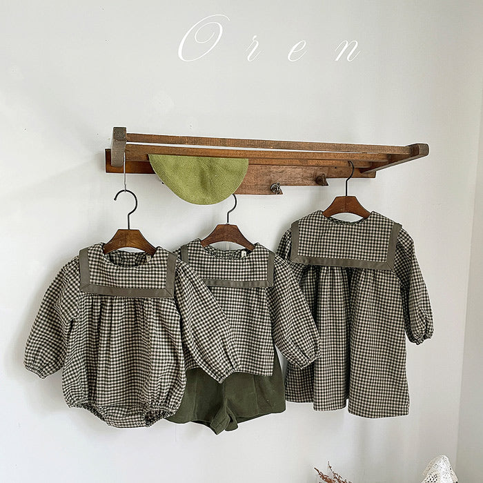 Bobo Check Sailor Dress (Baby) - OREN-7