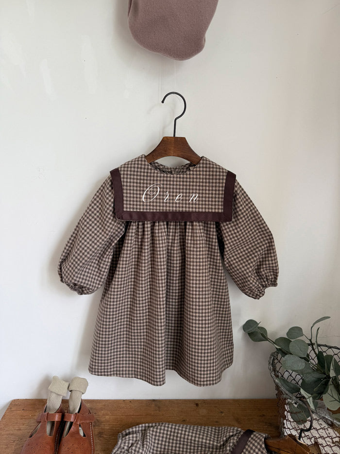 Bobo Check Sailor Dress (Baby) - OREN-7