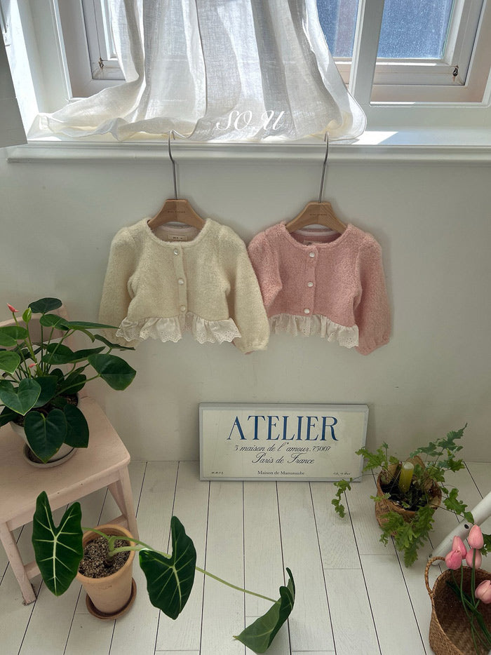 boucle lace cardigan-so.u-19