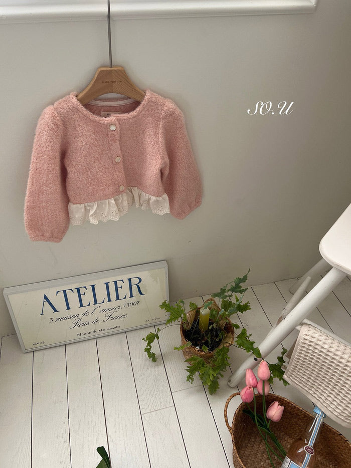boucle lace cardigan-so.u-19