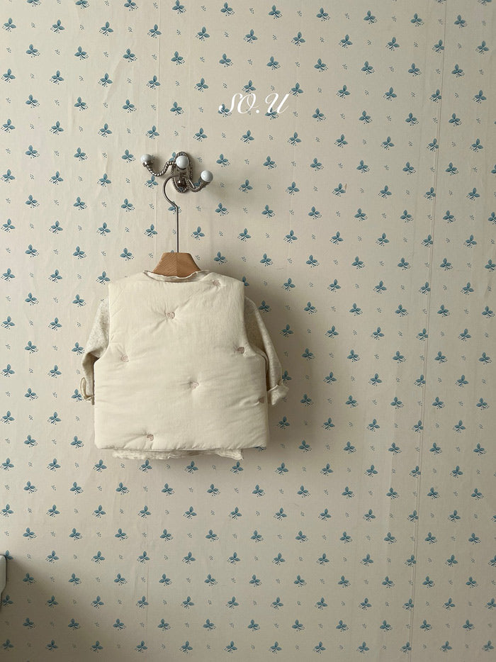 heart embroidery padding vest-so.u-15