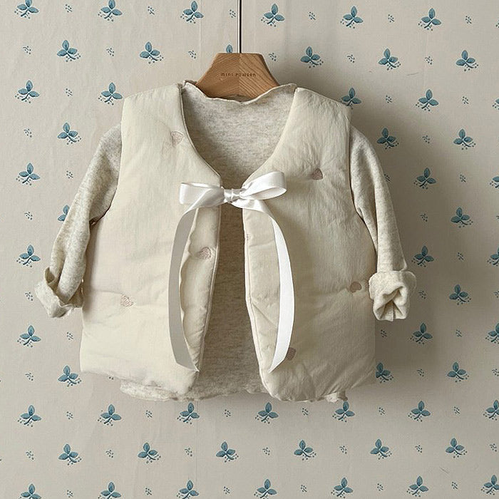 heart embroidery padding vest-so.u-15