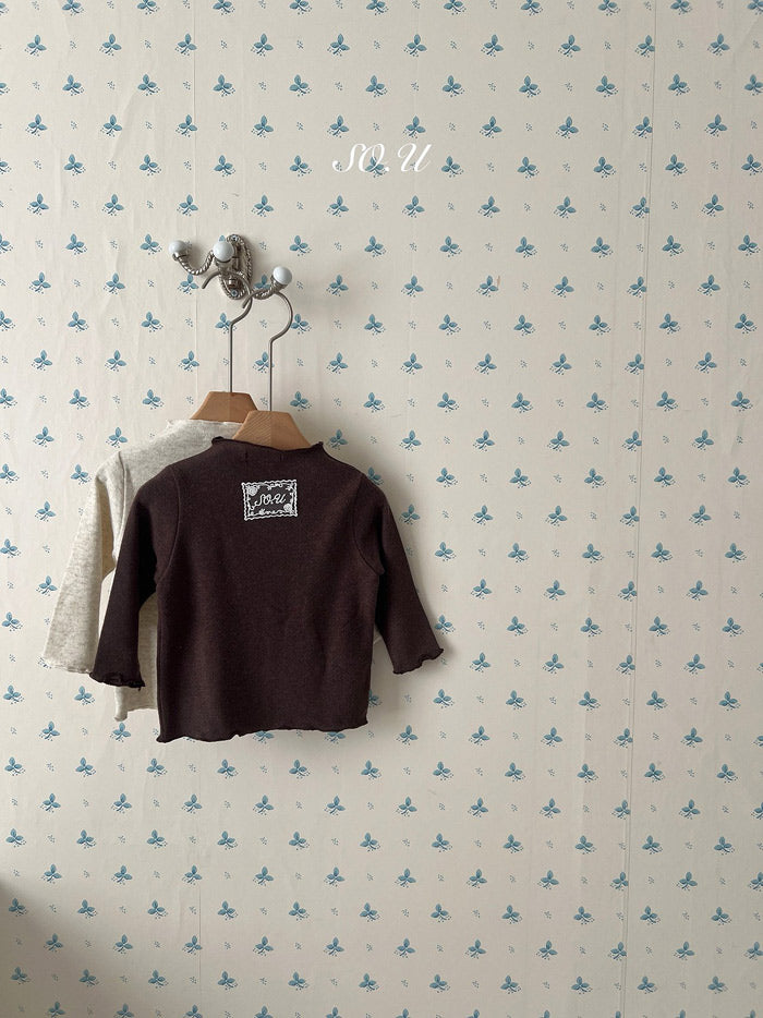 peach half-neck frill T-so.u-17