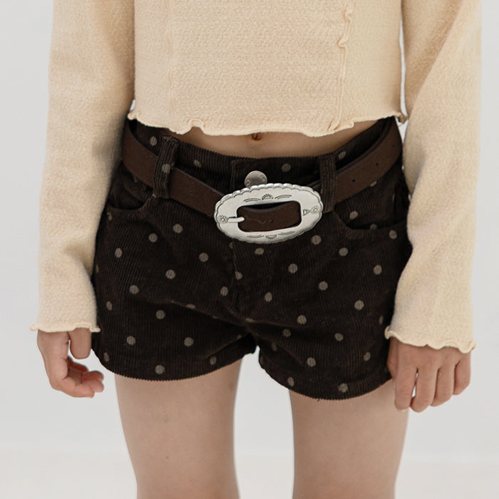 corduroy dot short pants - zanclover-6