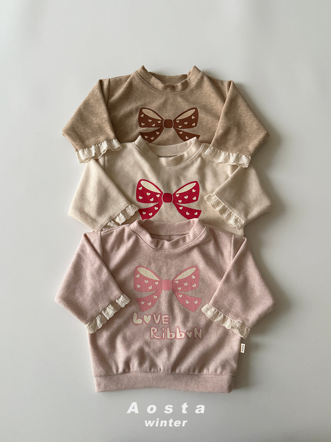 love ribbon sweatshirt -Aosta-21